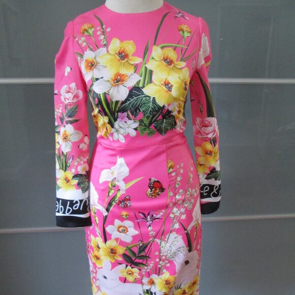 Dolce & Gabbana Dresses & Skirts - *SOLD* Dolce & Gabbana Long Sleeve Midi Rabbit Dress